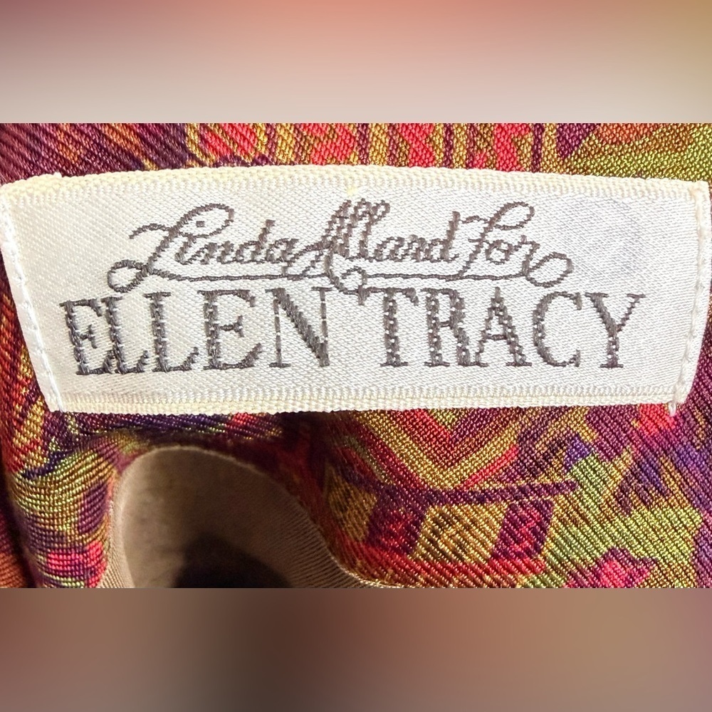 Vintage Linda Allard Ellen Tracy Silk Faux Wrap Skirt Persian Durbar Print 4 EUC - Picture 12 of 14